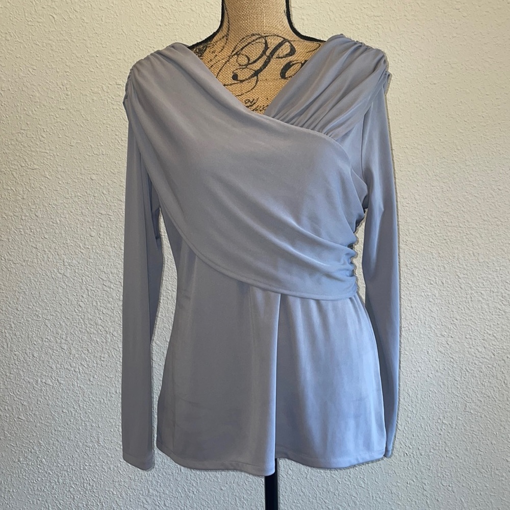 Ann Taylor Grey Dress Shirt Sz Large